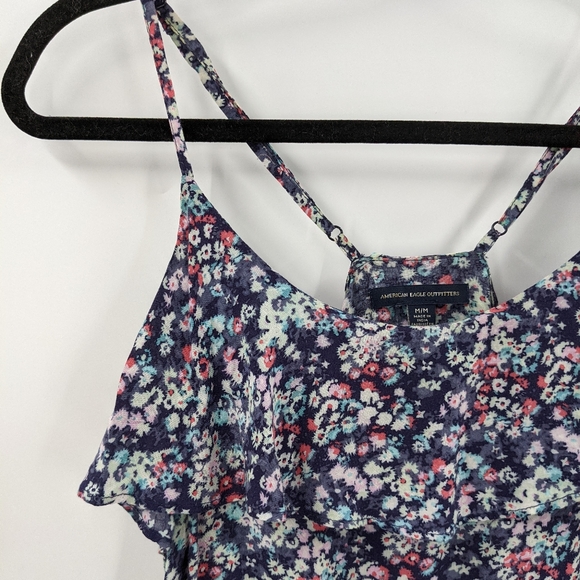 *Sold*AMERICAN EAGLE Floral Ruffle Racerback Tank Top - Picture 2 of 8
